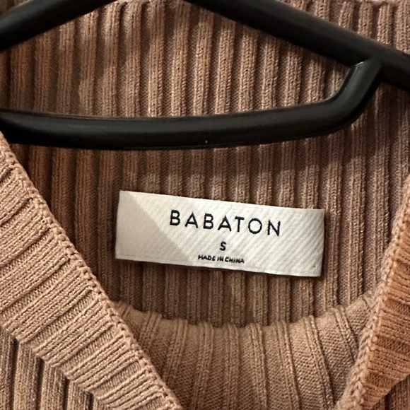 Babaton Tan Ribbed Knit Top - Picture 2 of 5